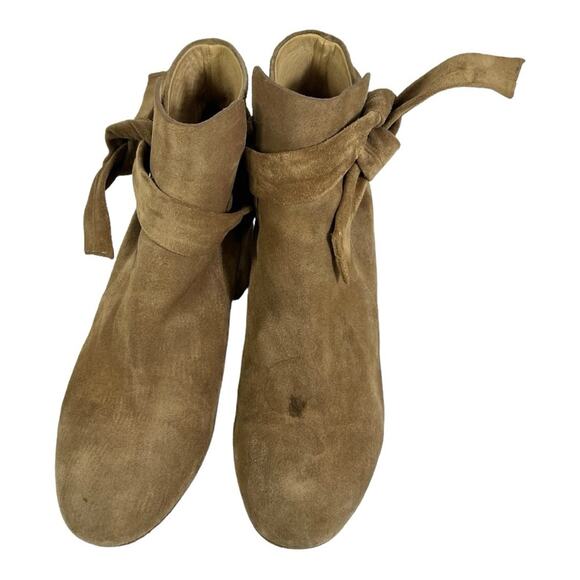 Rag & Bone Suede Block Heel Dahlia Ankle Tie Bootie 39 1/2 /9.5 (runs small) - Picture 3 of 8